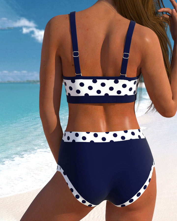 Hannah™ - Trendy Hohe Taille Patchwork Bikini mit einem Hauch von Peperoni