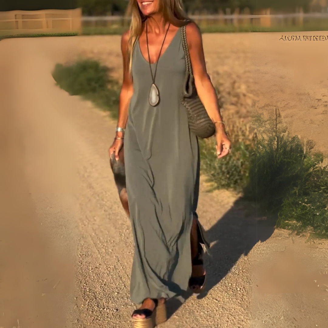 Élyse™ - Elegante Maxikleid ohne Ärmel mit V-Ausschnitt Chic