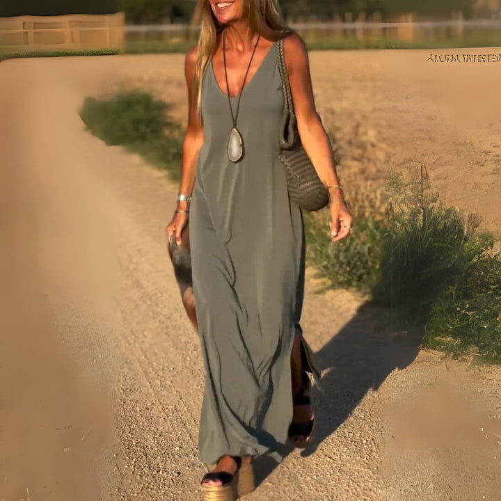 Élyse™ - Elegante Maxikleid ohne Ärmel mit V-Ausschnitt Chic