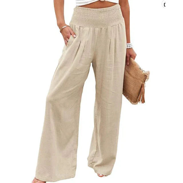 Antonina - Lange Hose aus Baumwolle und Leinen