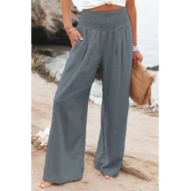 Antonina - Lange Hose aus Baumwolle und Leinen