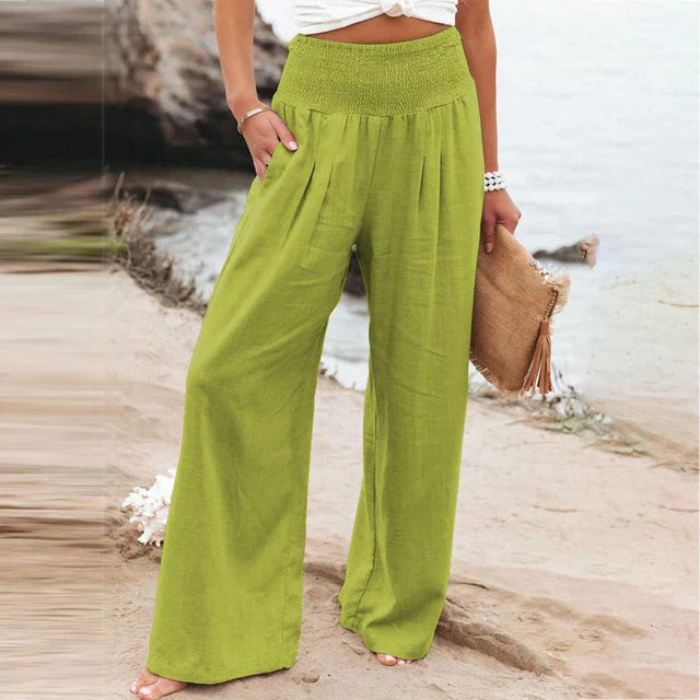 Antonina - Lange Hose aus Baumwolle und Leinen