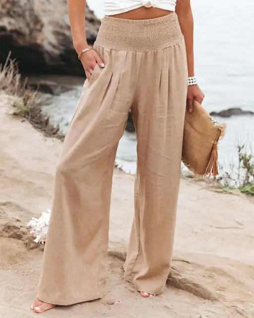 Antonina - Lange Hose aus Baumwolle und Leinen