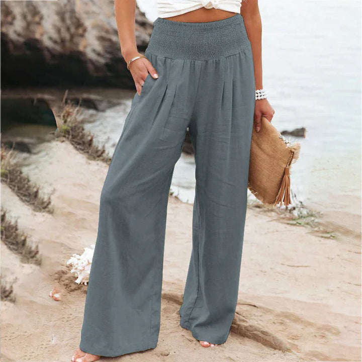 Antonina - Lange Hose aus Baumwolle und Leinen