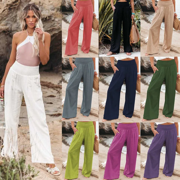 Antonina - Lange Hose aus Baumwolle und Leinen