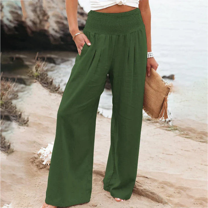 Antonina - Lange Hose aus Baumwolle und Leinen