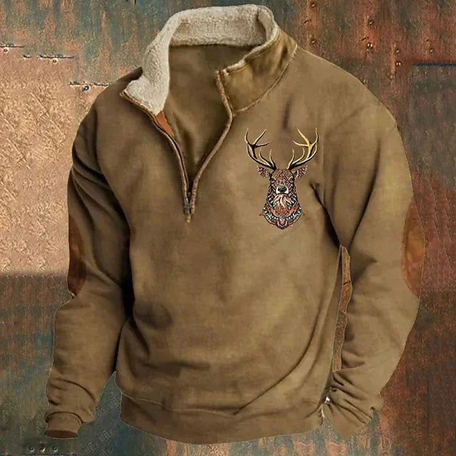 Carmine - Trendiger Viertel-Reißverschluss-Pullover