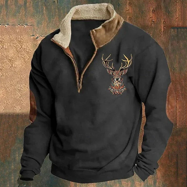 Carmine - Trendiger Viertel-Reißverschluss-Pullover