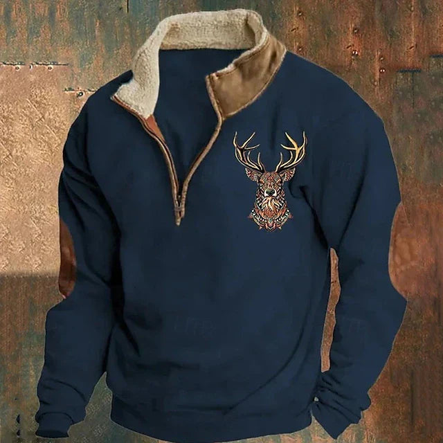Carmine - Trendiger Viertel-Reißverschluss-Pullover