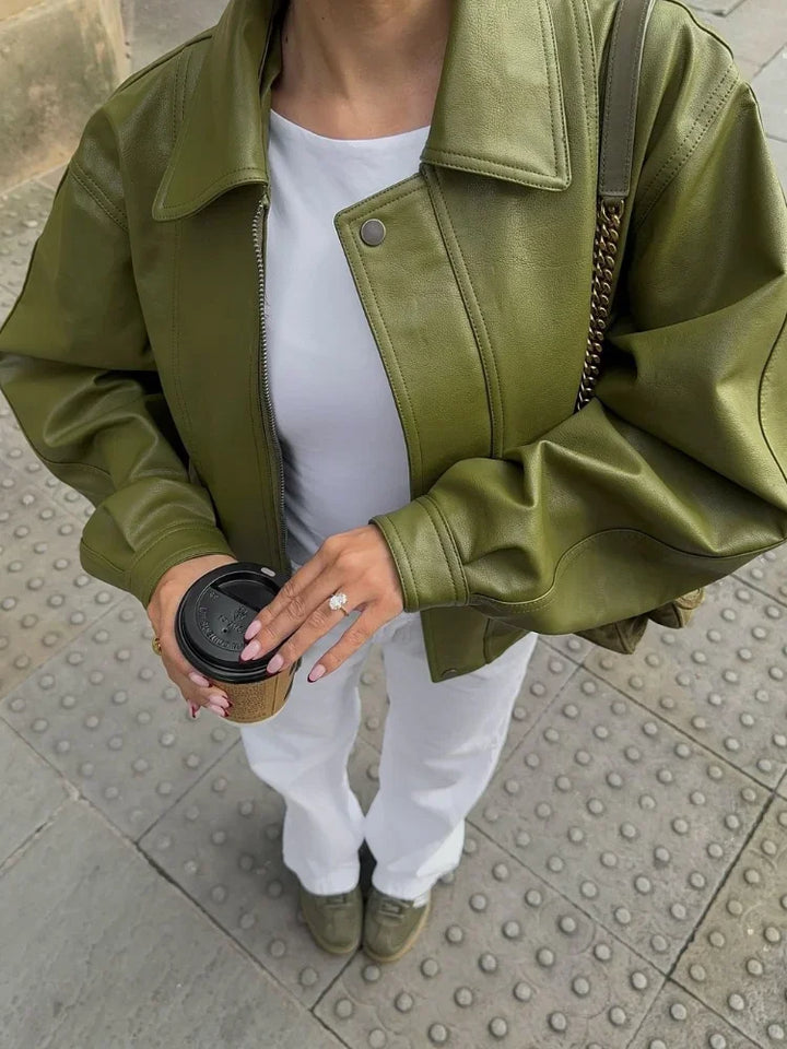 Katia™ - Zeitlose Lederjacke in Übergröße