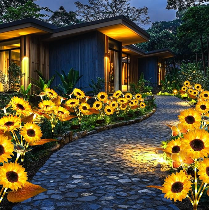 Floralglow™ - Solar-LED-Sonnenblumen-Gartenleuchten