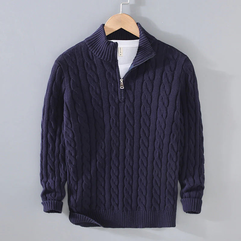 Adam™ - Eleganter Pullover mit halbem Reißverschluss