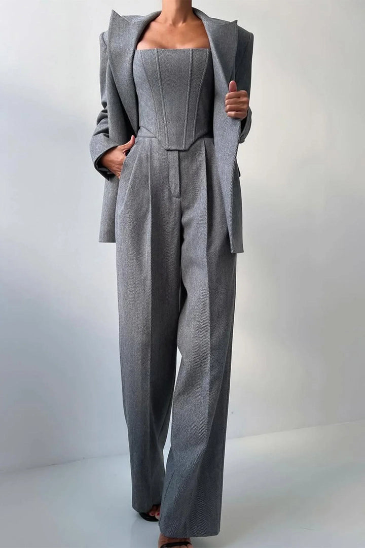 Alba™ - Dreiteiliges Set mit zweireihigem Blazer