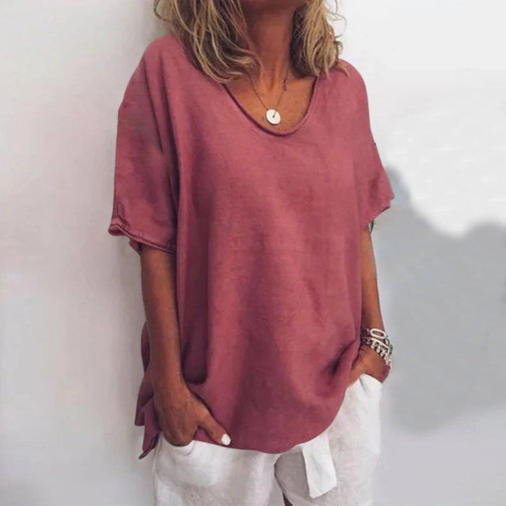 Camille™ – Übergroße Bluse mit V-Ausschnitt