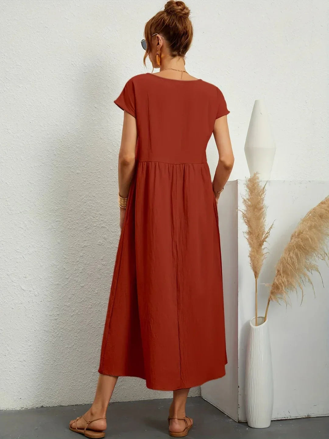 Anja™ - Leichtes, weiches Kleid mit Taschen