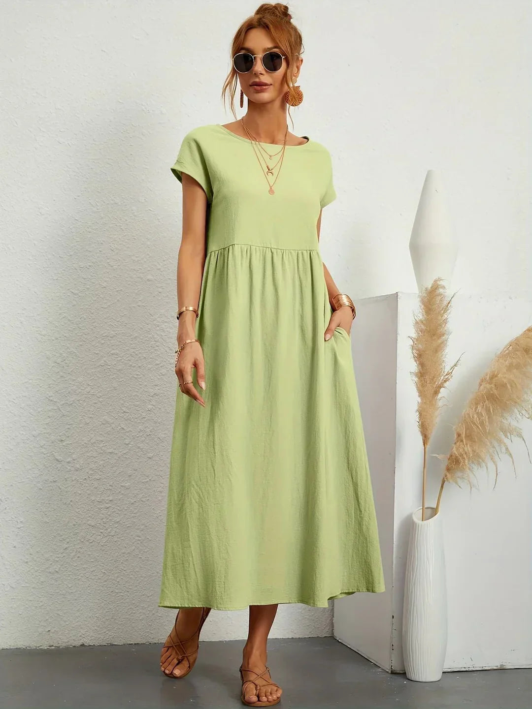 Anja™ - Leichtes, weiches Kleid mit Taschen