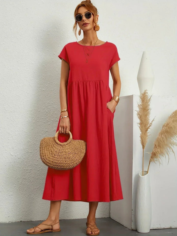 Anja™ - Leichtes, weiches Kleid mit Taschen