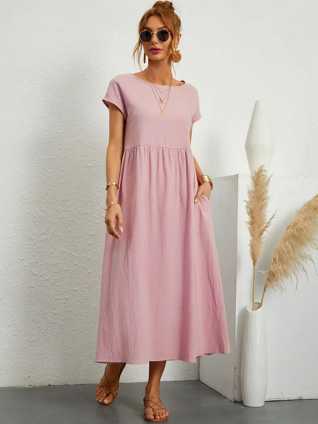 Anja™ - Leichtes, weiches Kleid mit Taschen