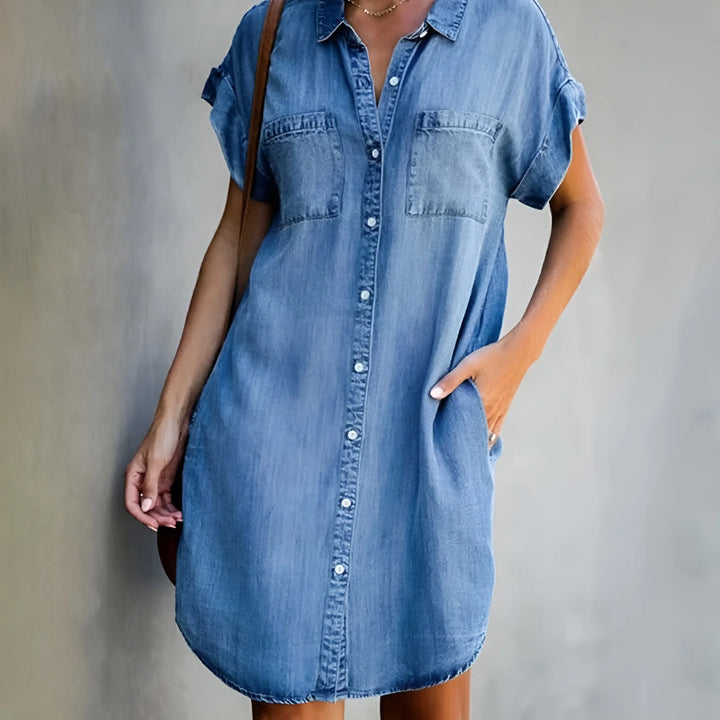 Bruna - Entspanntes Hemdkleid mit Knopfverschluss