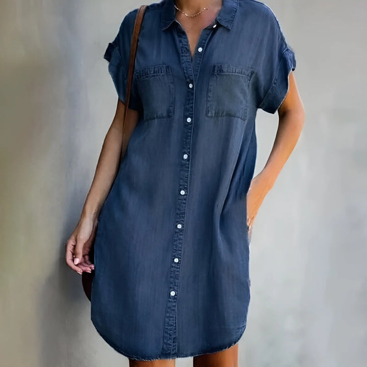 Bruna - Entspanntes Hemdkleid mit Knopfverschluss