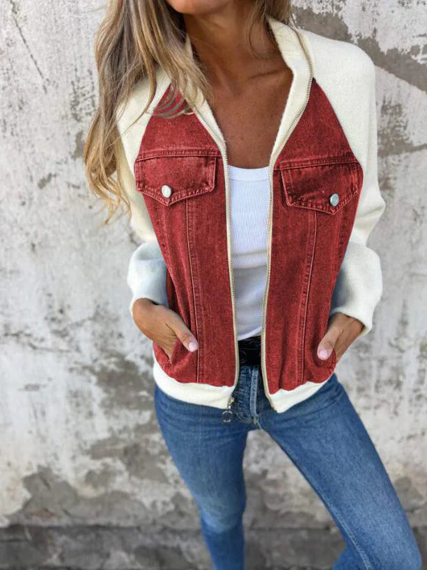 Caiya™ - Lässige Jacke mit Reißverschluss und V-Ausschnitt
