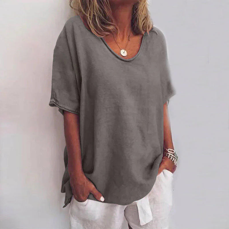 Camille™ – Übergroße Bluse mit V-Ausschnitt