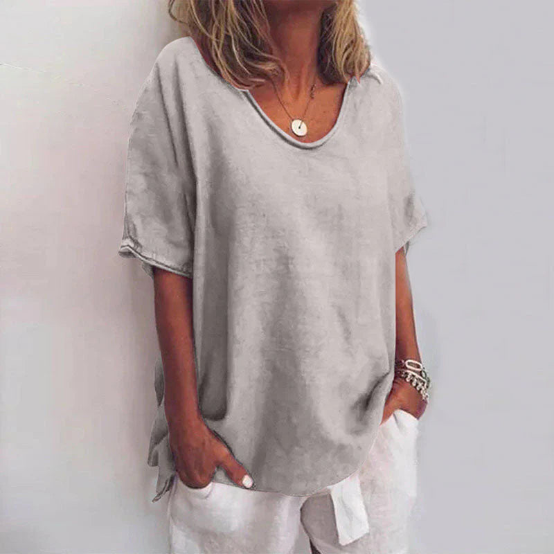 Camille™ – Übergroße Bluse mit V-Ausschnitt
