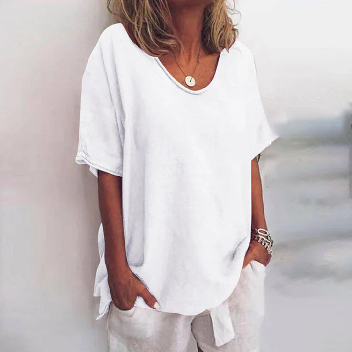 Camille™ – Übergroße Bluse mit V-Ausschnitt