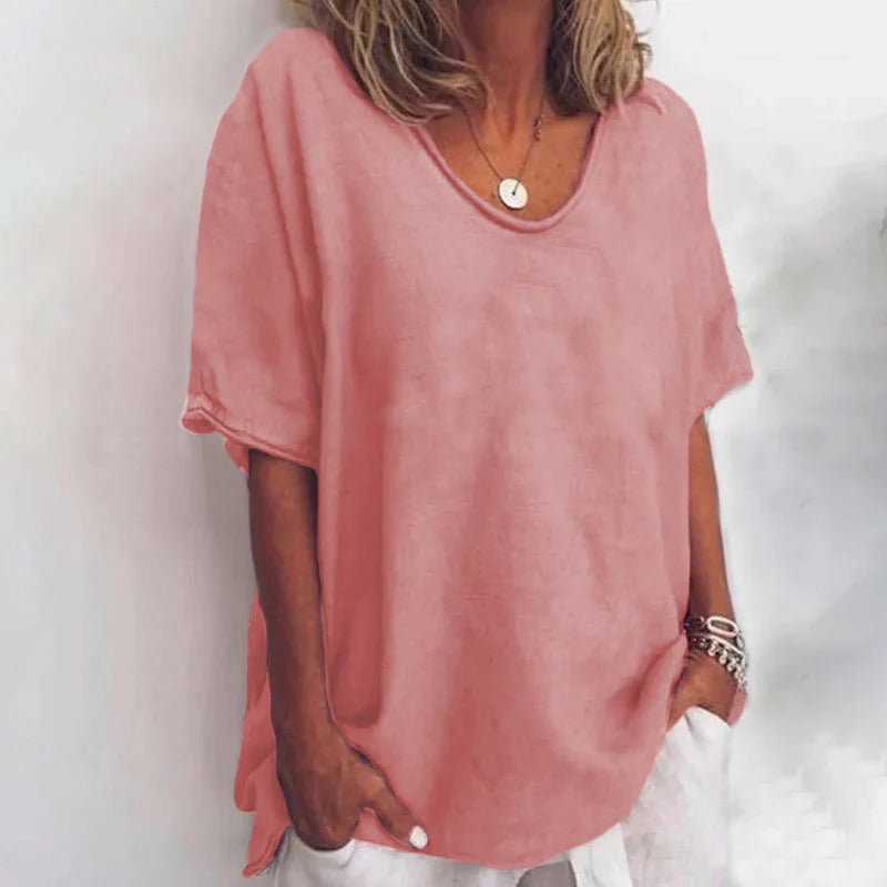 Camille™ – Übergroße Bluse mit V-Ausschnitt