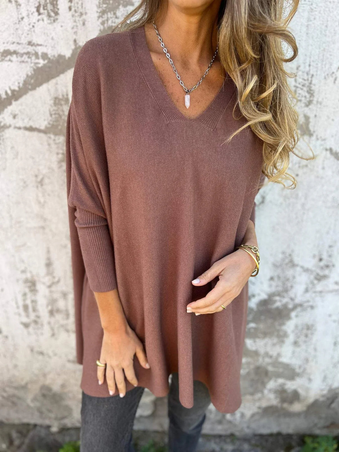 Carmen™ - Gemütlicher Oversize-Pullover mit V-Ausschnitt