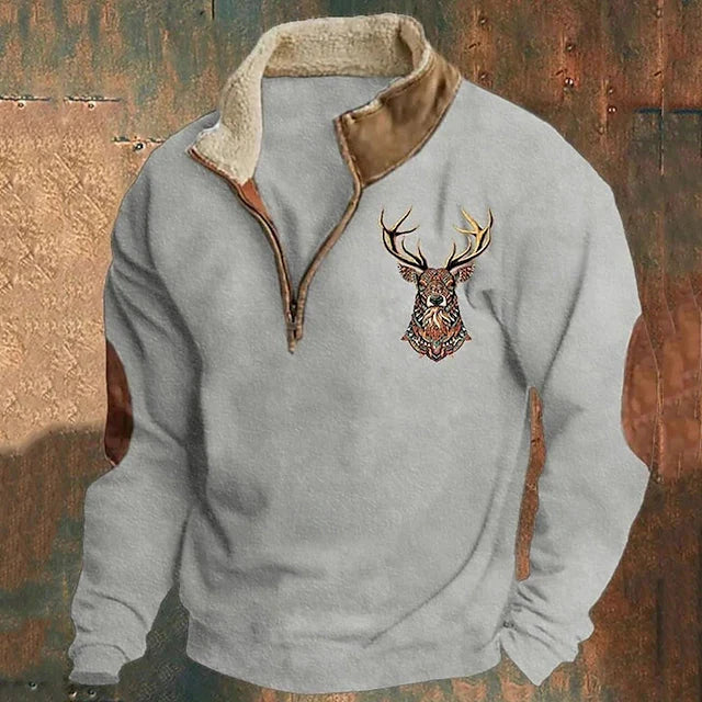 Carmine - Trendiger Viertel-Reißverschluss-Pullover