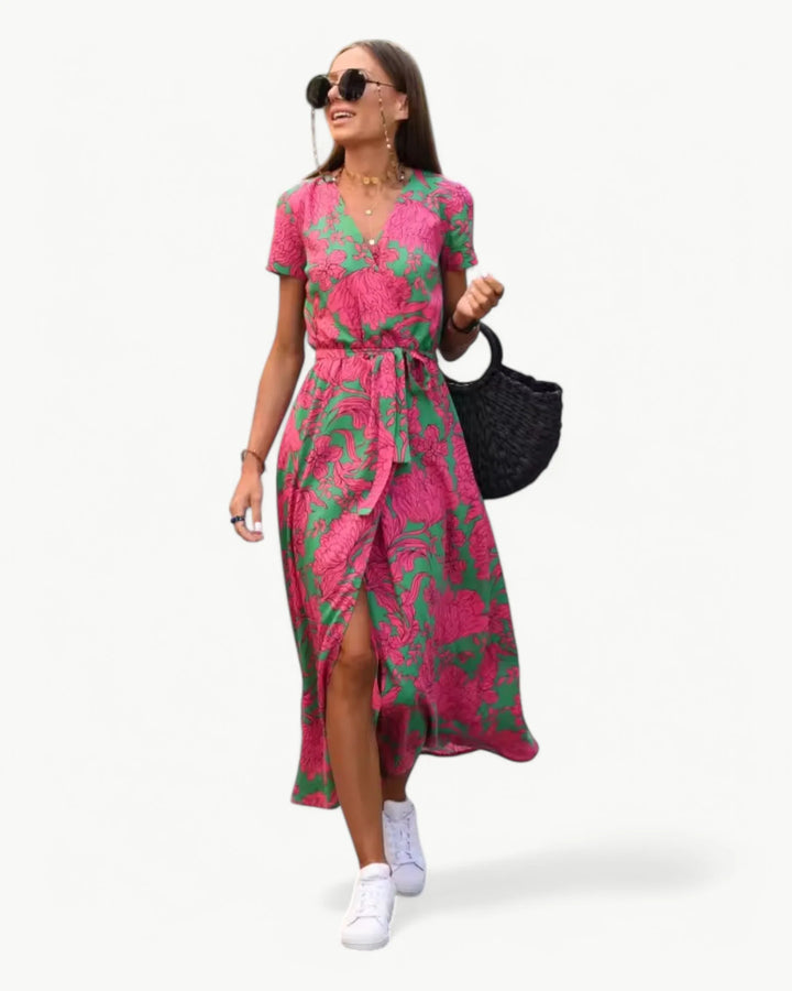Celina™ – Lebendiges Sommerkleid mit V-Ausschnitt