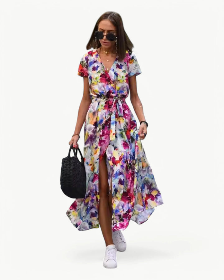 Celina™ – Lebendiges Sommerkleid mit V-Ausschnitt