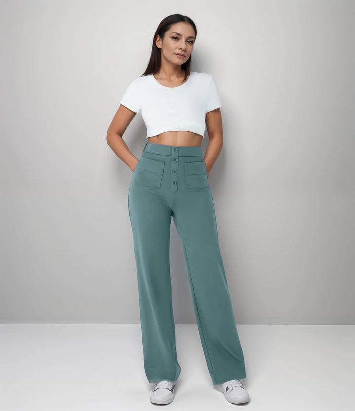 Elisha - Elastische broek met hoge taille - 1+1 kostenlos