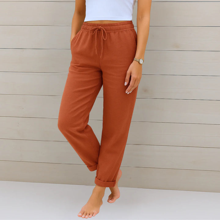 Francesca™ - Hochwertige, atmungsaktive Stretchhose aus Leinen