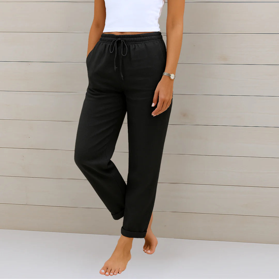 Francesca™ - Hochwertige, atmungsaktive Stretchhose aus Leinen