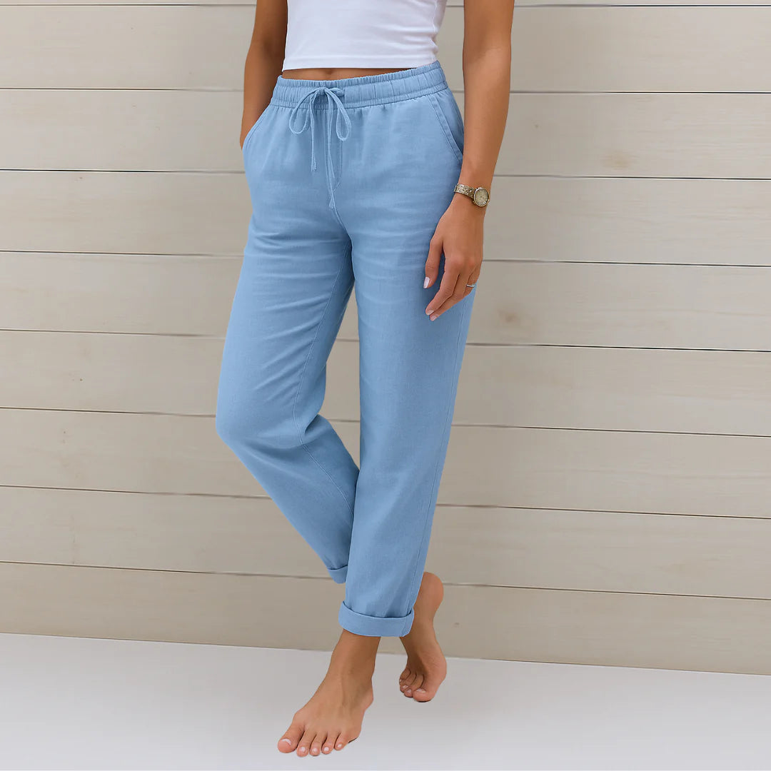 Francesca™ - Hochwertige, atmungsaktive Stretchhose aus Leinen