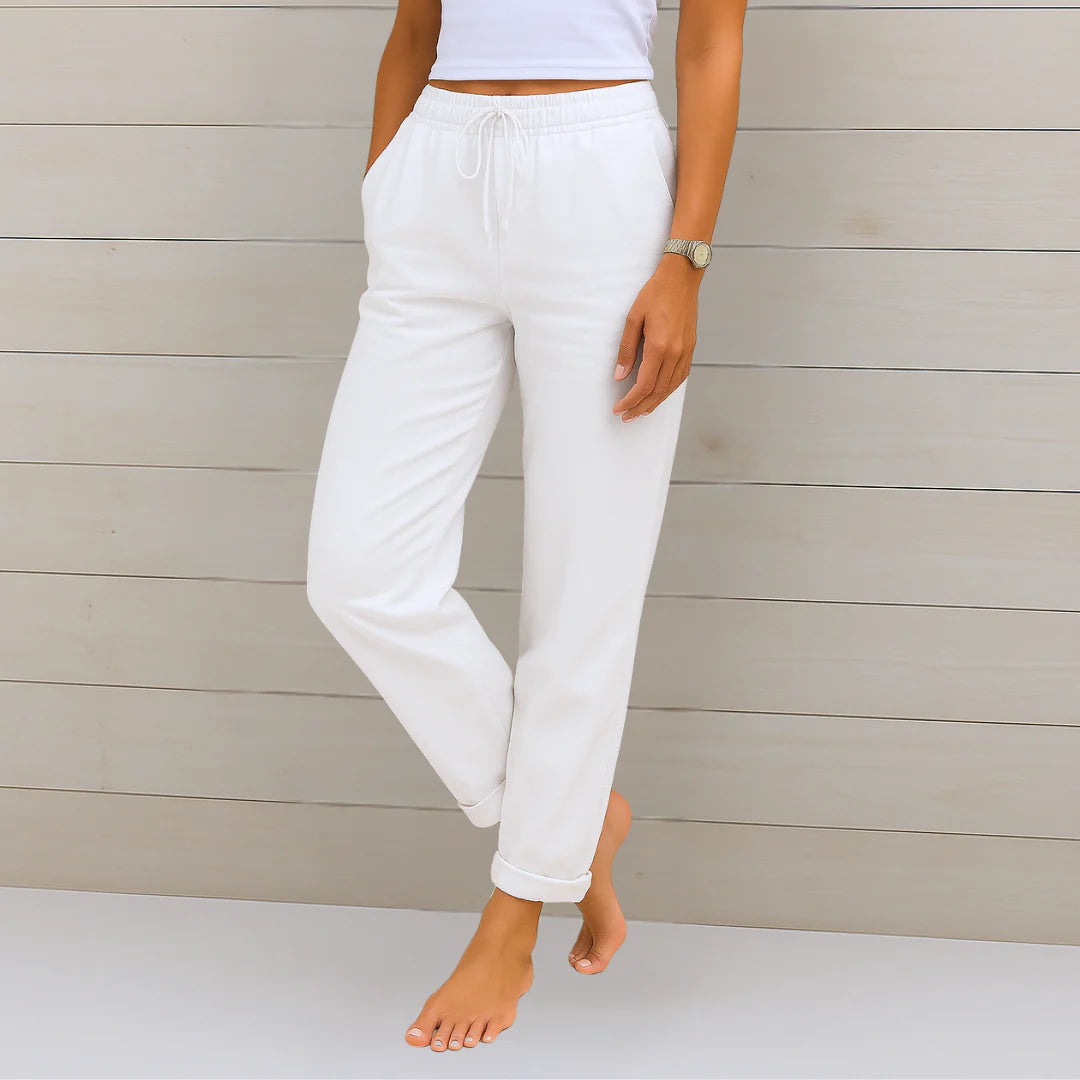 Francesca™ - Hochwertige, atmungsaktive Stretchhose aus Leinen