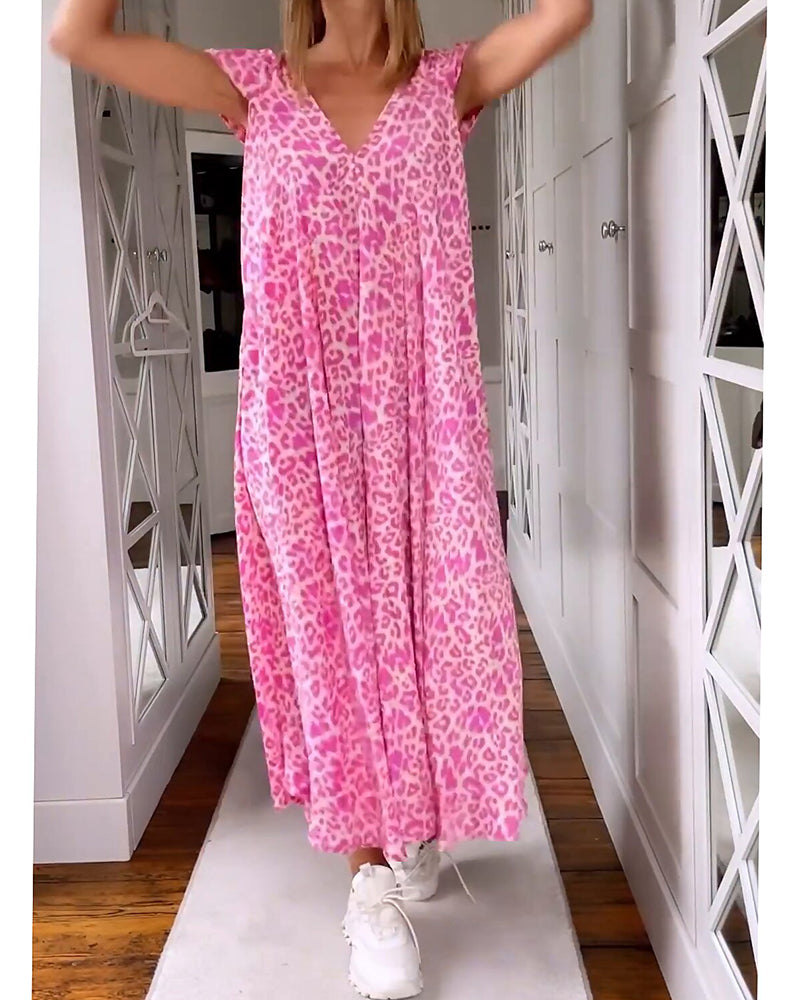 Noémie™ – Farbenfrohes Sommerkleid mit elegantem V-Ausschnitt und schicken kurzen Ärmeln