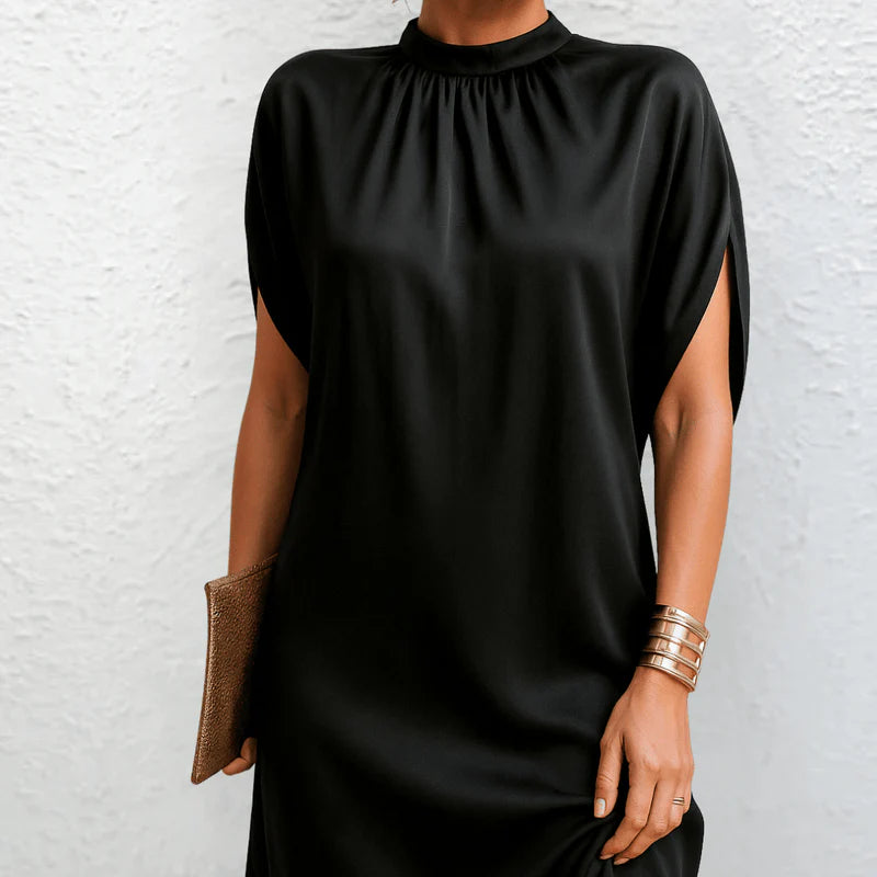 Liora™ – Minikleid mit drapierten Schultern in Schwarz