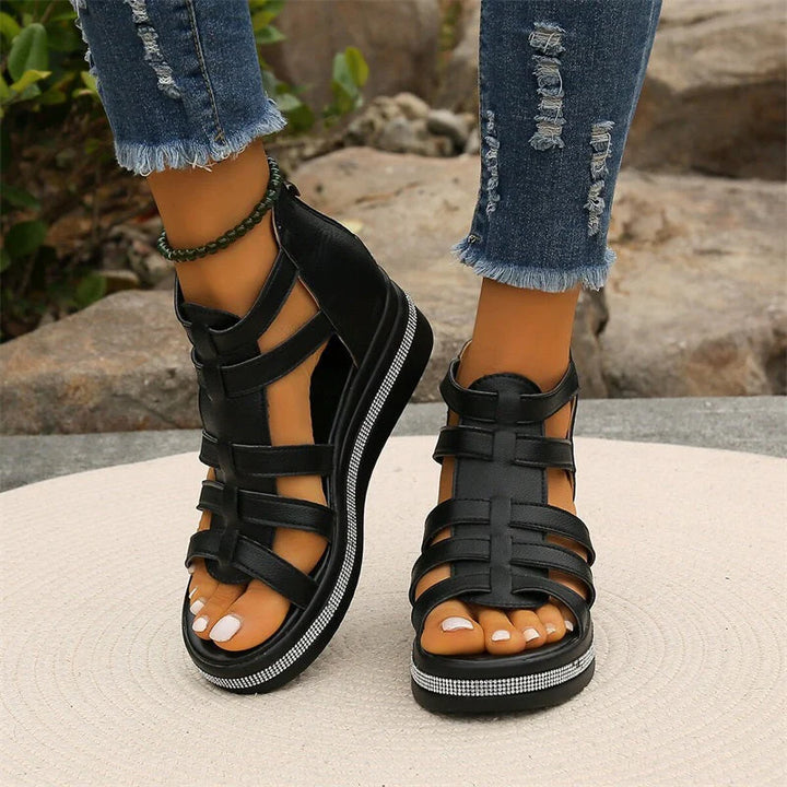 Michelle™ - Strass-Sandalen mit Plateausohle