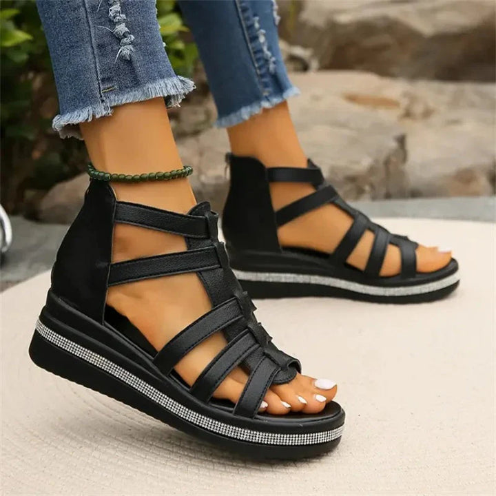 Michelle™ - Strass-Sandalen mit Plateausohle