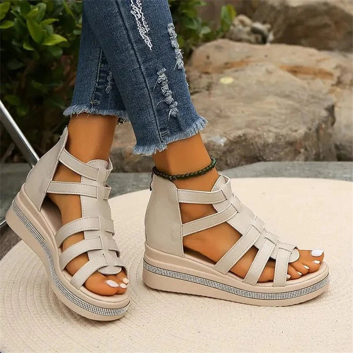 Michelle™ - Strass-Sandalen mit Plateausohle