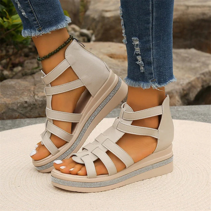 Michelle™ - Strass-Sandalen mit Plateausohle