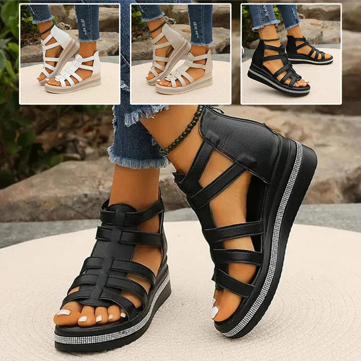 Michelle™ - Strass-Sandalen mit Plateausohle