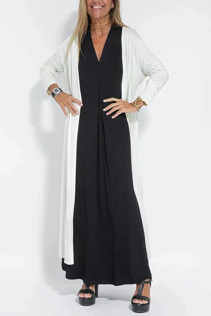 Nicole™ – Elegantes Maxikleid mit passender Strickjacke