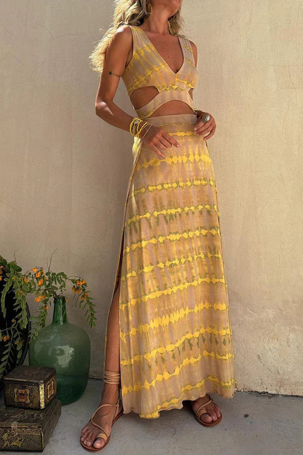 Niva™ - Tief ausgeschnittenes Baumwollkleid mit Cut-Outs