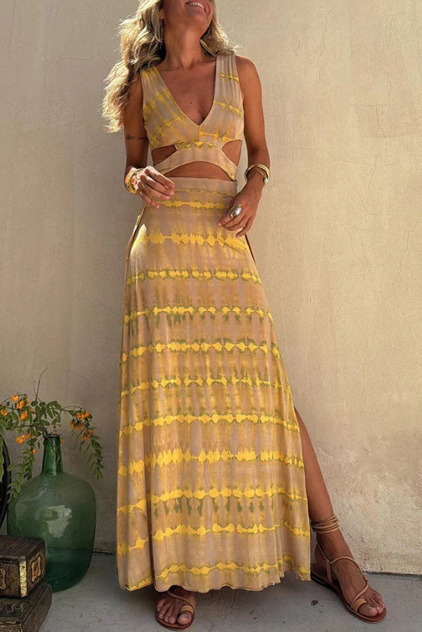Niva™ - Tief ausgeschnittenes Baumwollkleid mit Cut-Outs