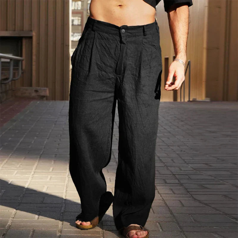 Nolan™ – Leinenhose mit weitem Bein