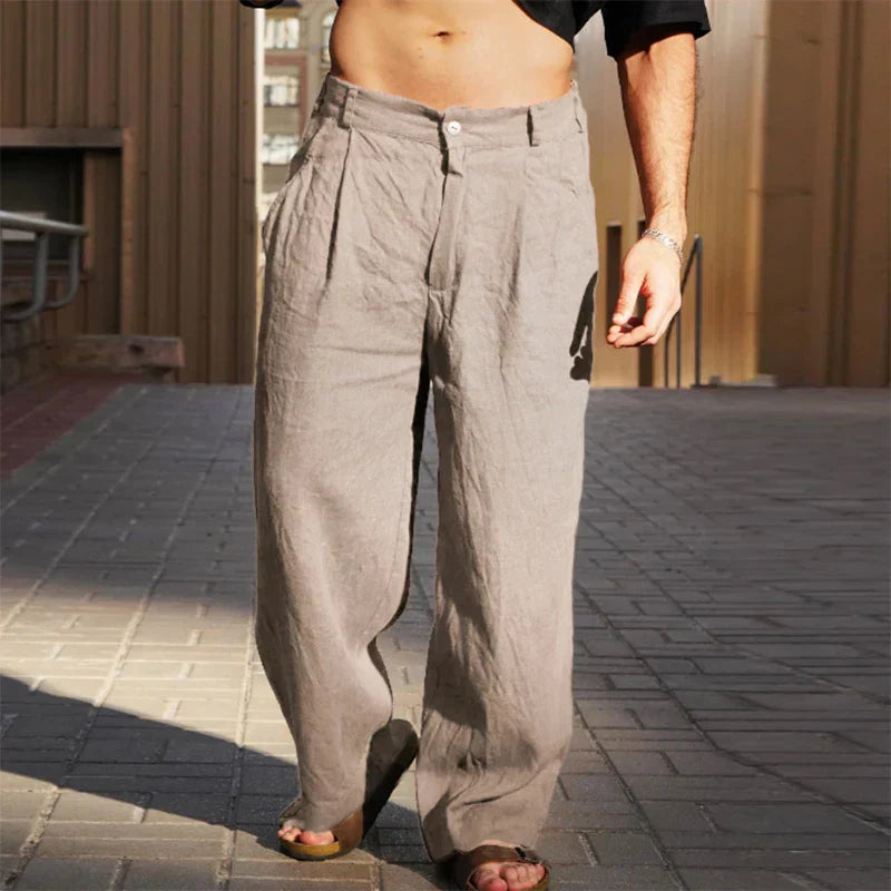 Nolan™ – Leinenhose mit weitem Bein